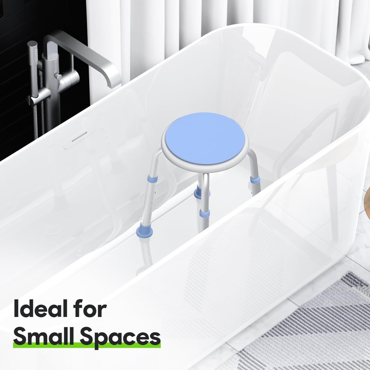 360 Rotating Swivel Shower Seat with Anti-Slip Rubber Tips O390