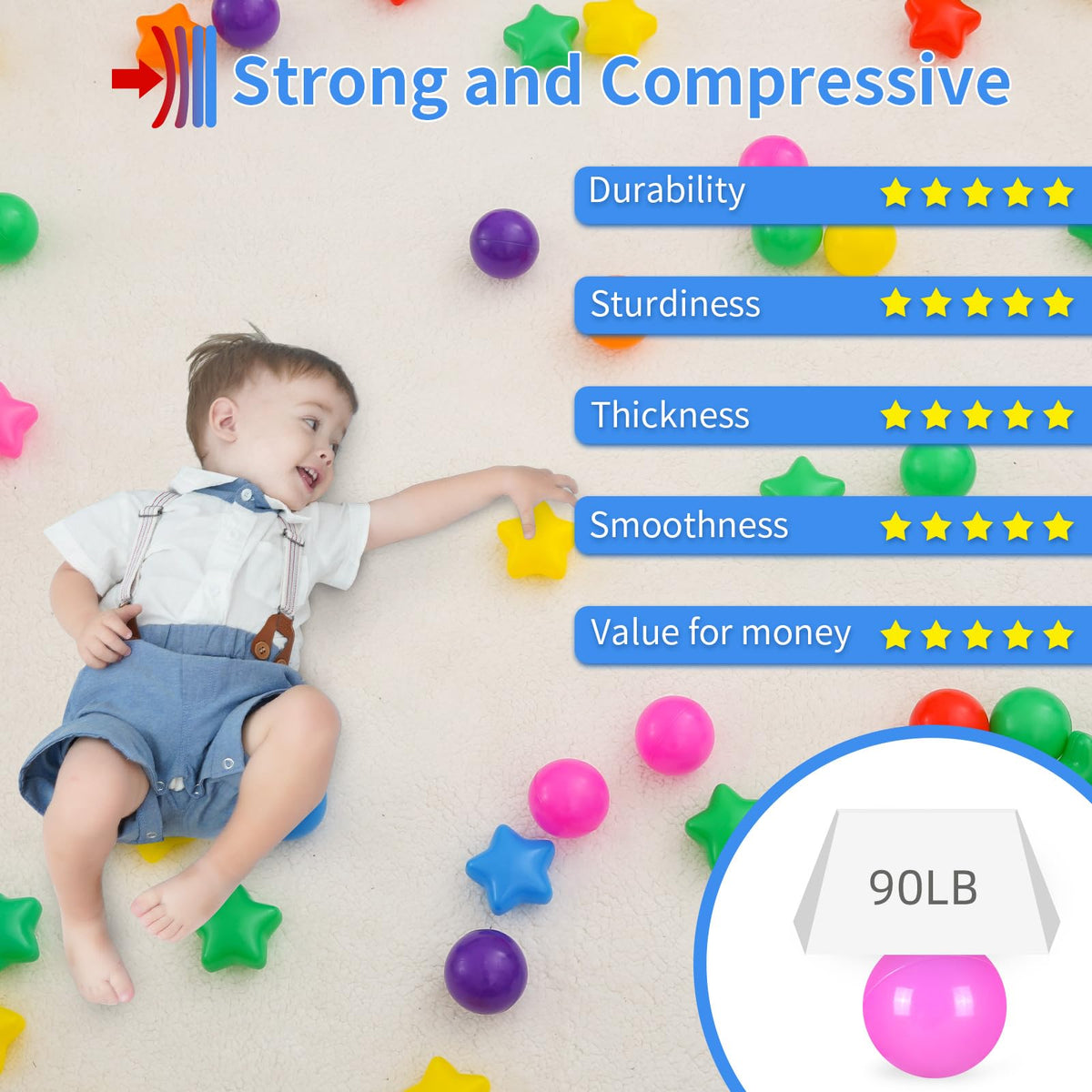 Crush Proof Plastic Ball Pit Balls F5804