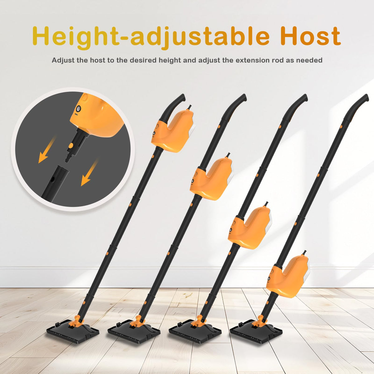 Steam Mop with 23FT Cord, 12OZ Removable Tank U474