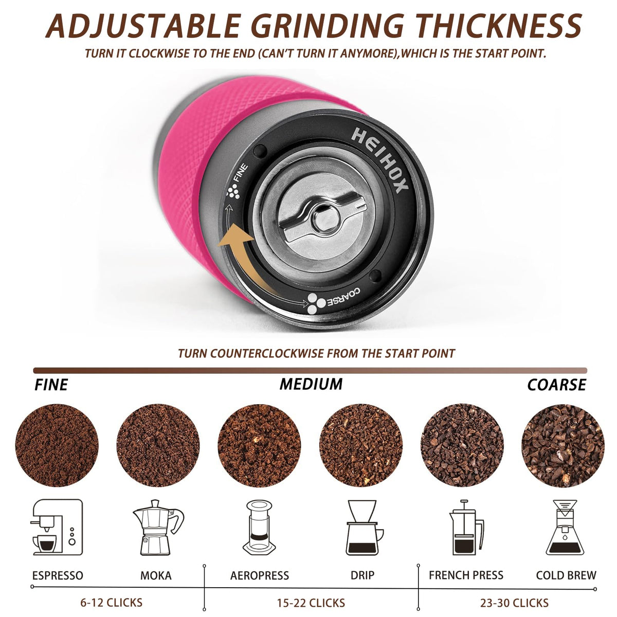 Manual Coffee Grinder 30g CNC Stainless Steel Conical Burr N79215