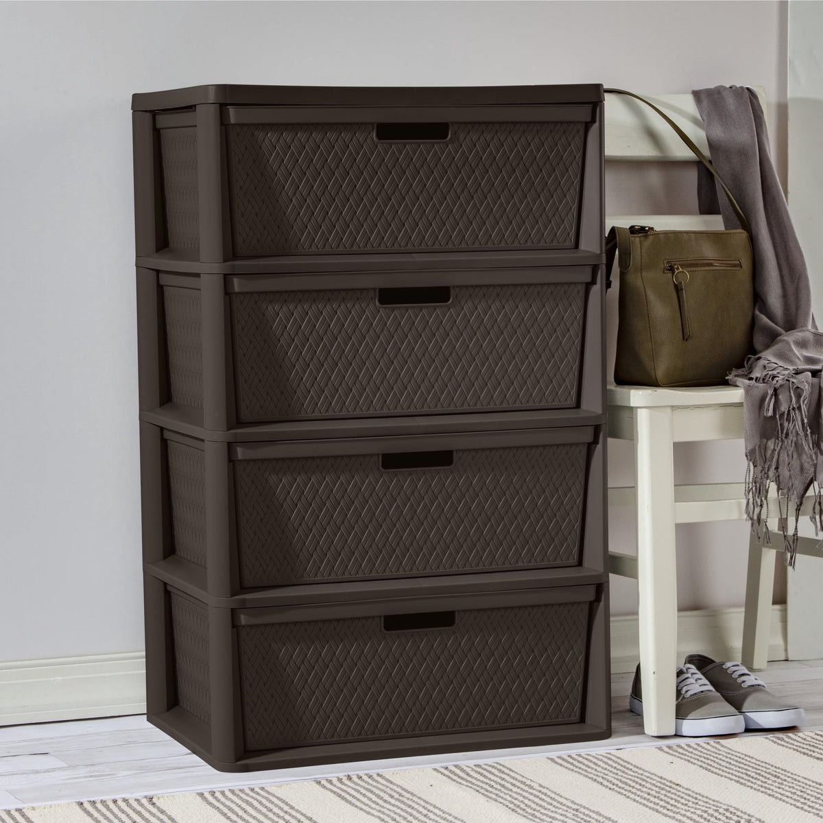 4 Drawer Plastic Storage Tower Brown N172281