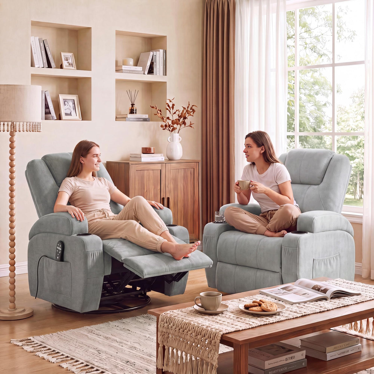 360° Swivel Rocker Recliner Chair with Massage Z6518